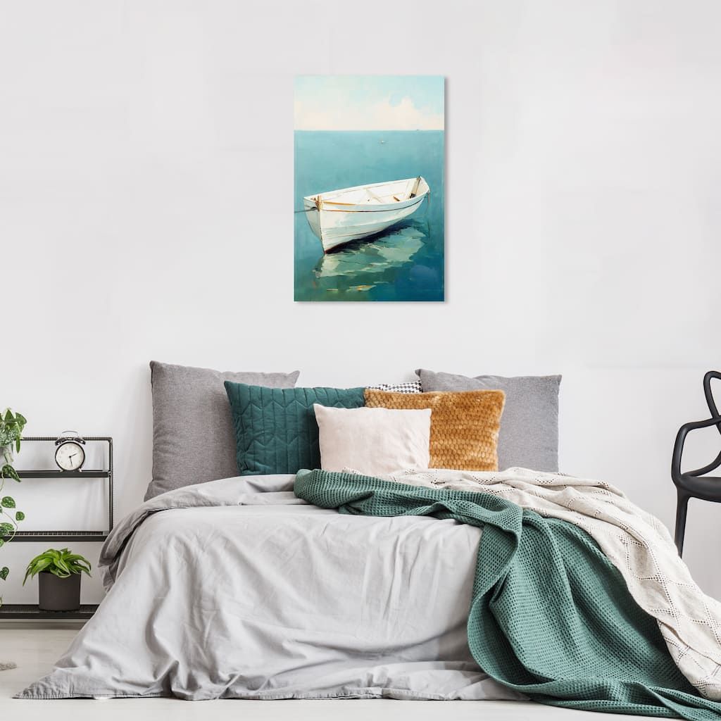 Wynwood Studio Canvas Nautical and Coastal Stinson Boat Blue and Teal Nautical & Coastal Wall Art Canvas Print