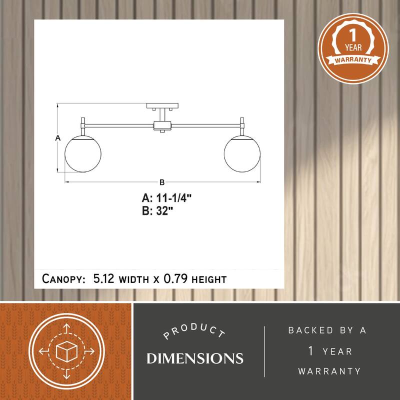 Vaxcel Lighting C0297 Armitage 5 Light 32" Wide Semi-Flush Ceiling