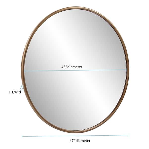 dimension image slide 1 of 2, Allan Andrews Round Contemporary Wall Mirror with Vintage Matte Finish - 47"D