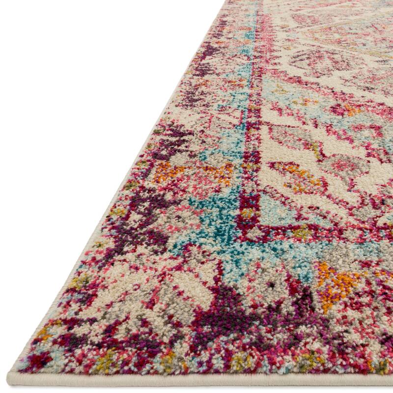 Alexander Home Vintage Boho Diamond Medallion Distressed Rug