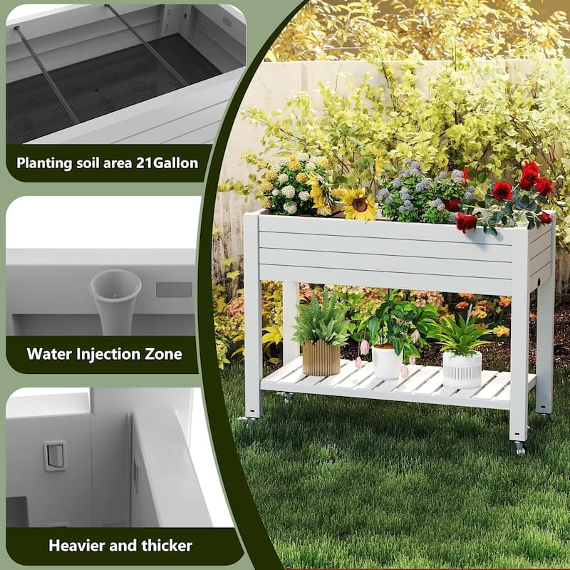 Elevated Horticulture Raised Garden Bed, Divisible Raised Resin Planter Box for Backyard, Patio, Balcony, Outdoor
