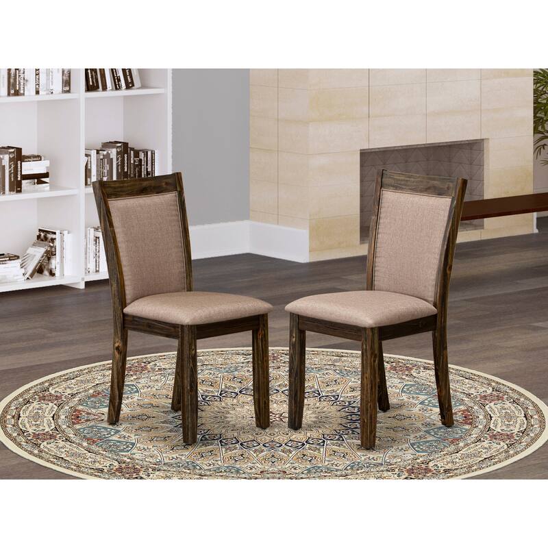 East West Furniture Monza Parson Dining Chairs - Linen Fabric Upholstered Chairs, Set of 2, (Finish Options) - MZC7T16