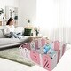 preview thumbnail 5 of 6, 16+2 Panel Baby Playpen,Foldable Playard for Baby and Kids,Adjustable Shape Play Fence with Safety Lock Gate (Pink+White)