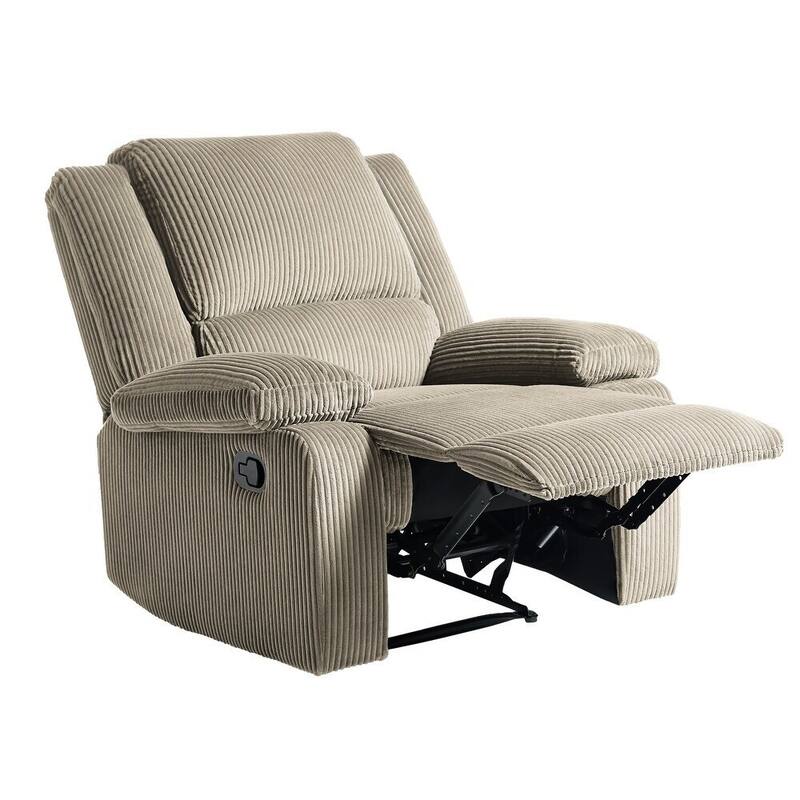 2 Piece Modern Corduroy Upholstery Push Back Manual Recliner Chair