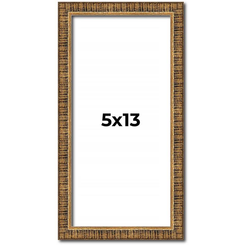 5x13 Frame Gold Solid Wood Picture Frame - Complete Modern Photo Frame
