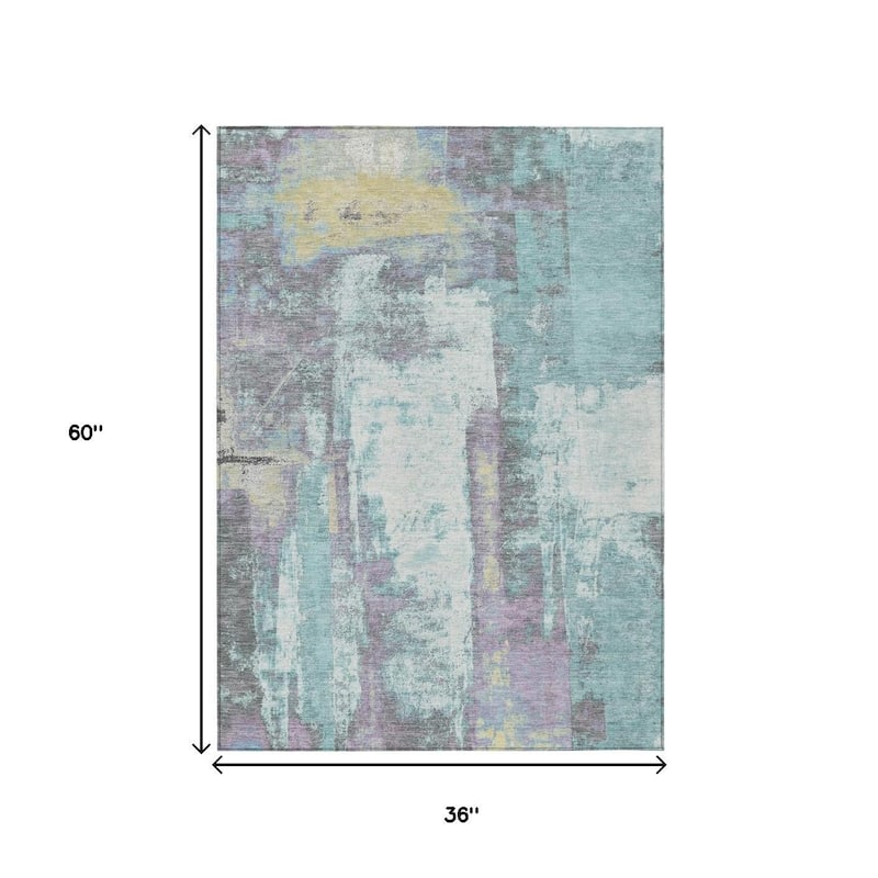 HomeRoots Abstract Transitional Rectangle Outdoor Rug
