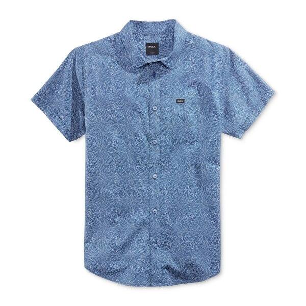 Shop Rvca Mens Big Tall Button Down Shirt Speckle Print Slim Fit