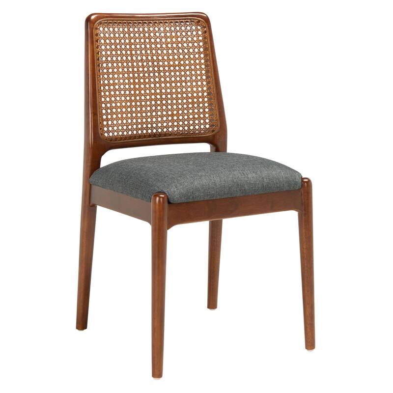SAFAVIEH Reinhardt Rattan Cushion Dining Chair (Set of 2) - 19" W x 17.5" L x 32" H