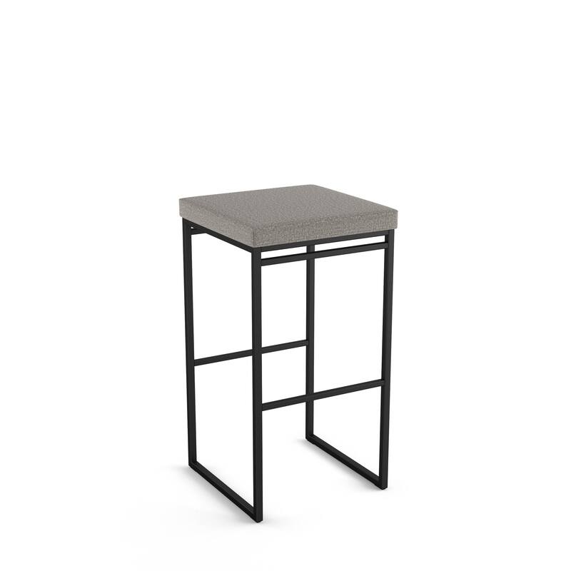 Amisco Easy Counter and Bar Stool - Silver Grey Polyester / Black Metal - Bar Height