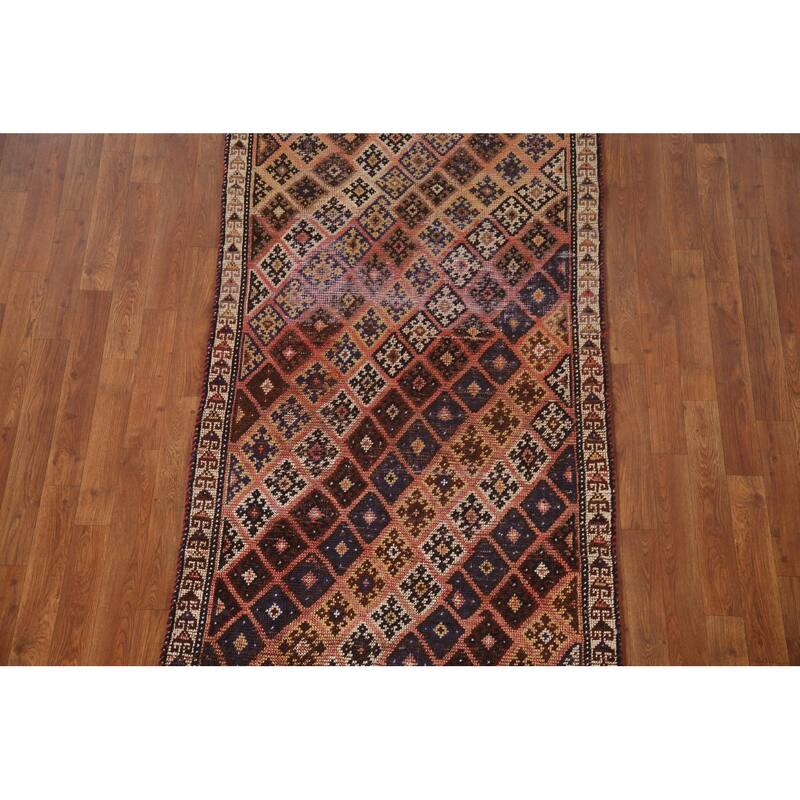 Qashqai Persian Antique Runner Rug Handmade Foyer Wool Carpet - 3'3"x 7'4"