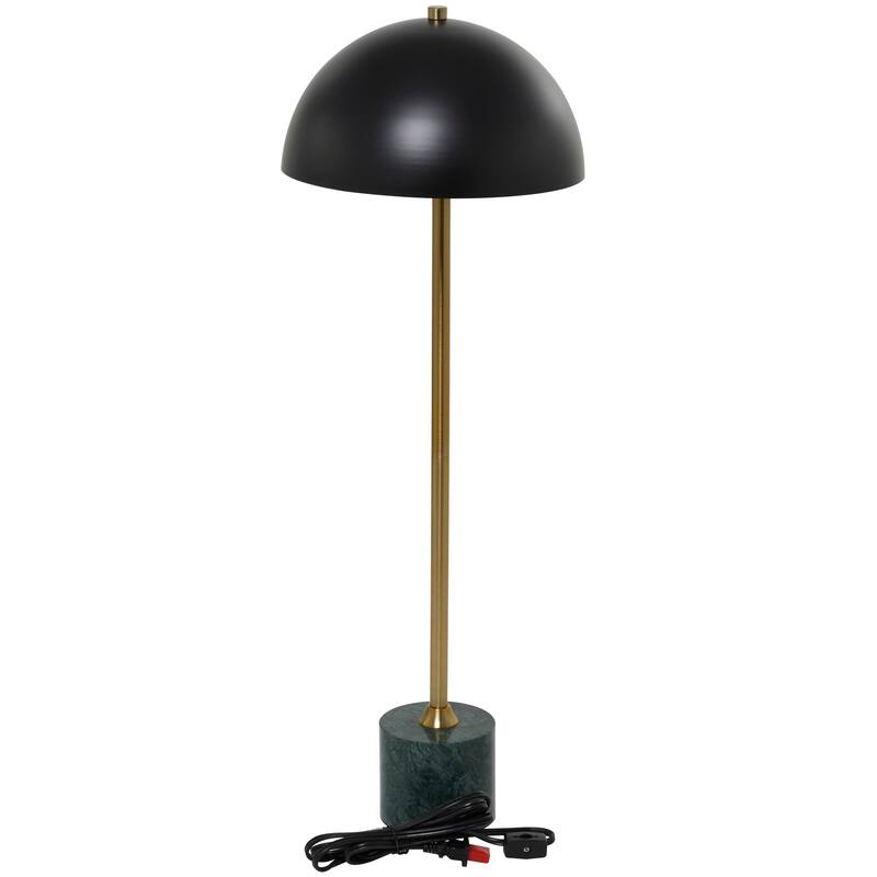 Metal Umbrella Style Table Lamp with Marble Base - 10"W x 10"L x 28"H