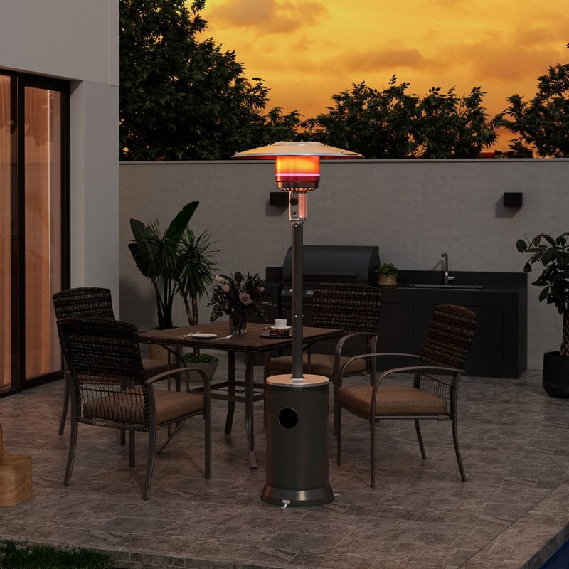 48000 BTU Propane Standing Patio Heater with Cover - N/A