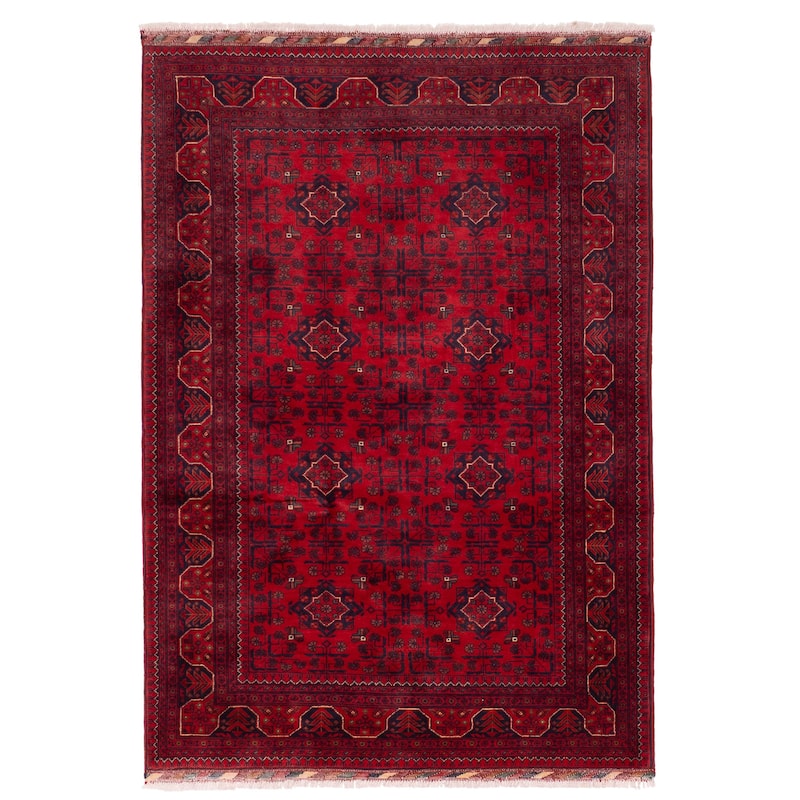 ECARPETGALLERY Hand-knotted Finest Khal Mohammadi Red Wool Rug - 4'5 x 6'6