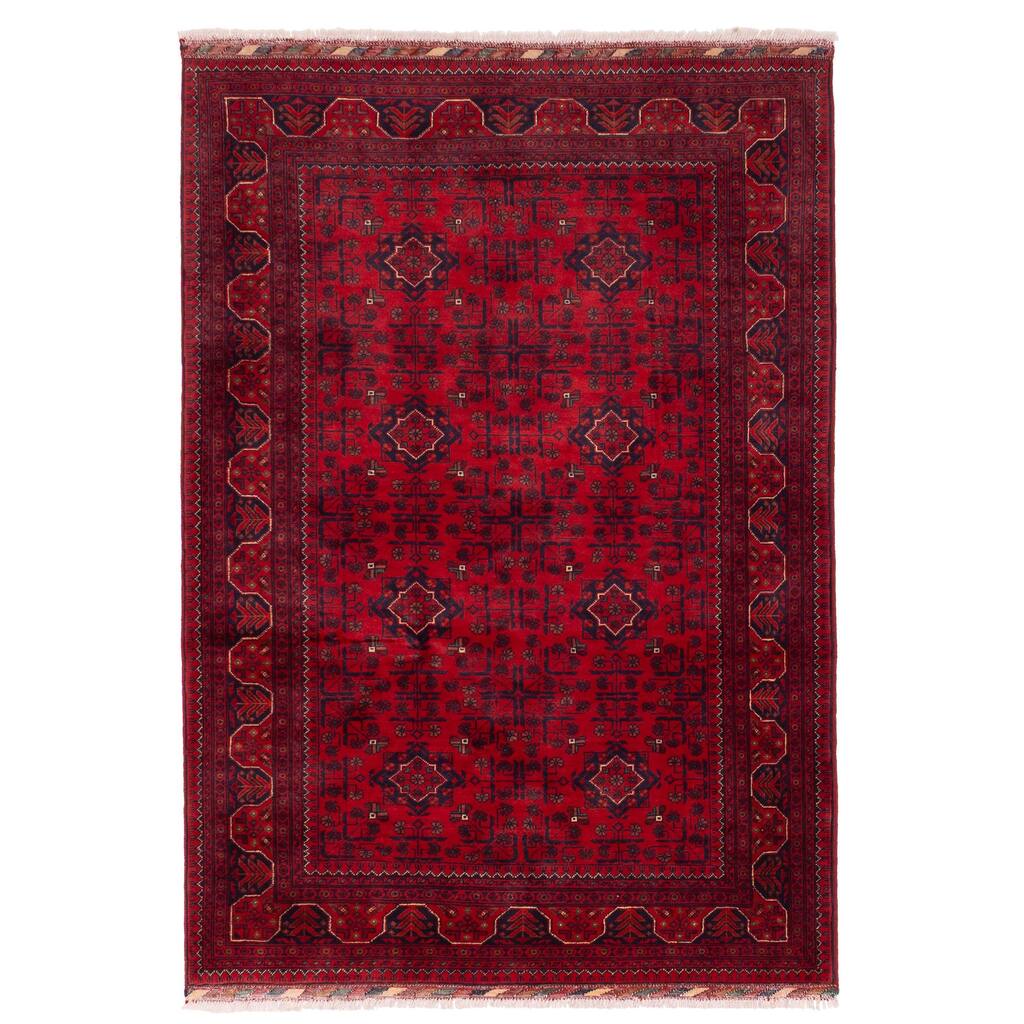 ECARPETGALLERY Hand-knotted Finest Khal Mohammadi Red Wool Rug - 4'5 x 6'6