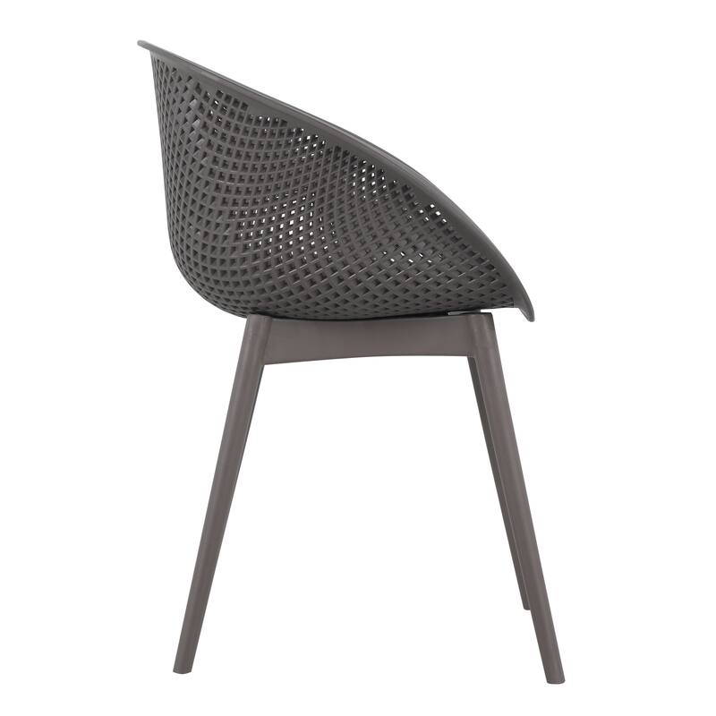 2-Pack Modern Lounge Chairs - Indoor/Outdoor All-Weather PP Plastic, Lightweight & Stackable for Patio, Beach, Living Room