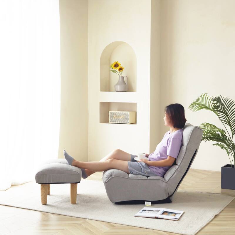 Lazy Sofa Recliner Gaming Chair Adjustable Floor Mat