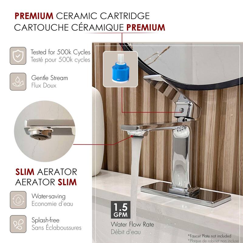 Stylish Vita Single Handle 6" Bathroom Faucet B-102C & B-102N