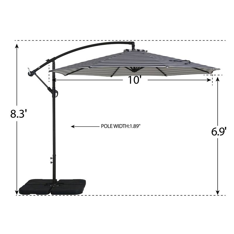 Steele 10ft. Offset Patio Umbrella with Weight Base Stand On Sale