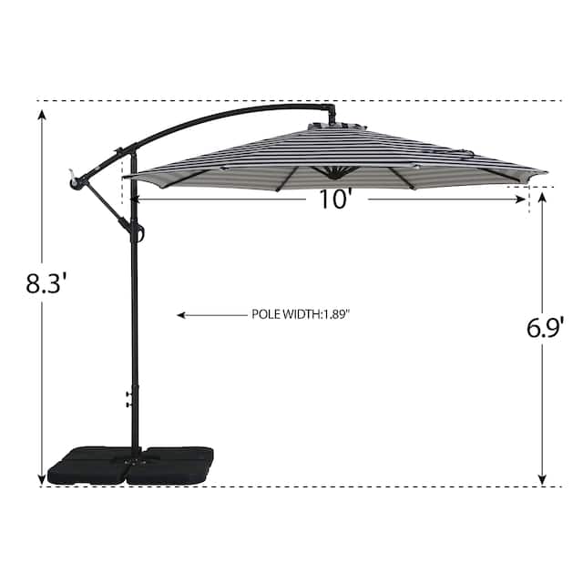 Steele 10-ft. Offset Patio Umbrella with Weight Base Stand