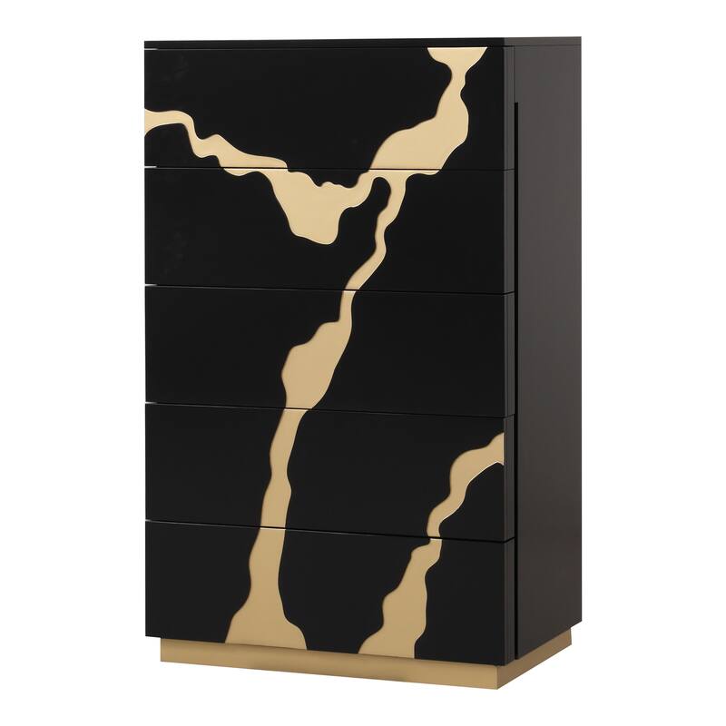 Furniture of America Kismet Modern 6-Piece Black Wood Platform Bedroom Set