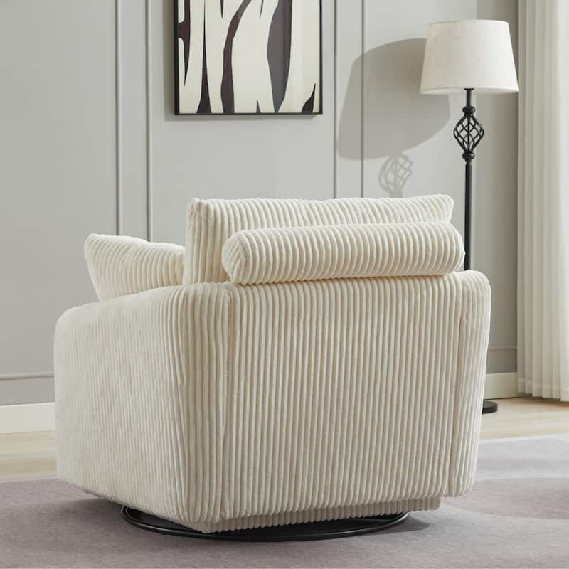 40.6" W Upholstered Swivel Accent Sofa Chair With Pillows