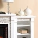 preview thumbnail 7 of 25, SEI Furniture Remote Controlled LED Electric Fireplace with Mantel in White Stone and Storage