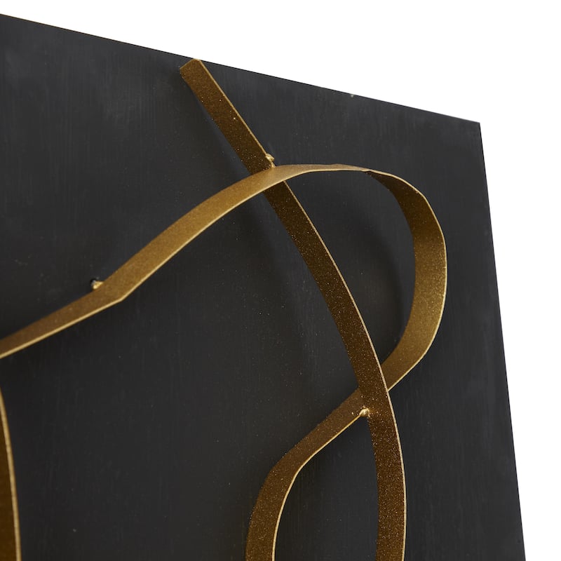 Metal Abstract Overlapping Lines Home Wall Decor with White or Black Backing - White or Black - CosmoLiving by Cosmopolitan