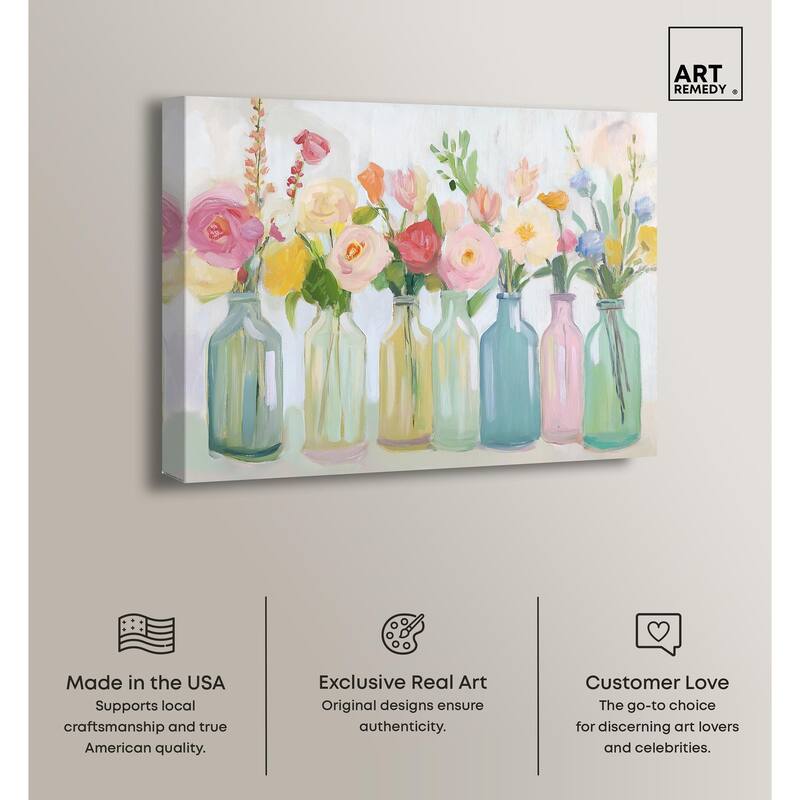Bottled Blooms Canvas by Art Remedy, Gallery Wrapped
