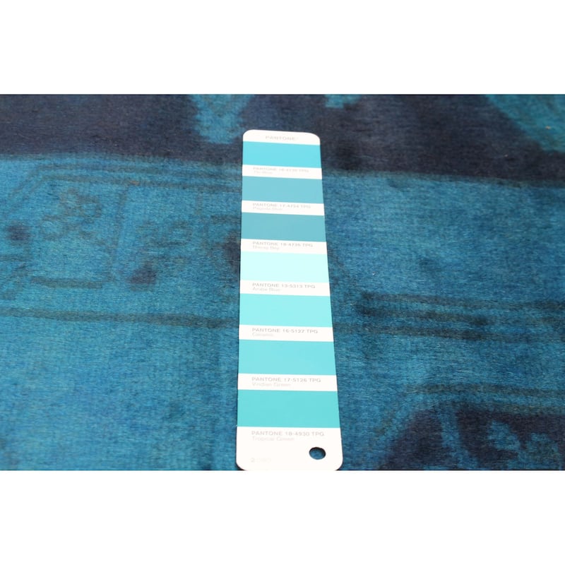 ECARPETGALLERY Hand-knotted Color Transition Teal Wool Rug - 2'9 x 6'9