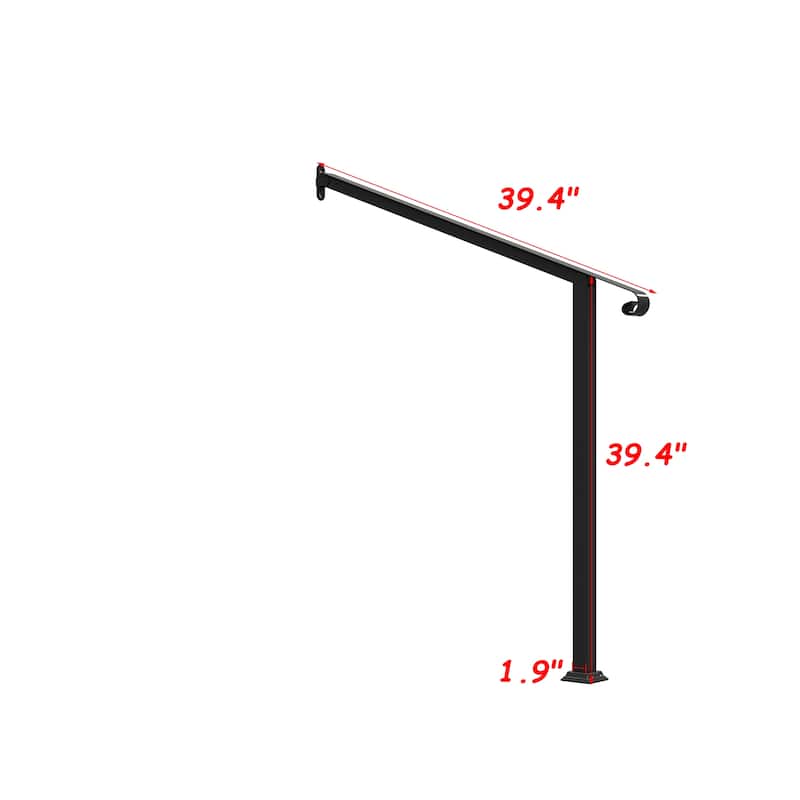 Duty Wrought Iron Outdoor Handrail Safety Rail for Steps, Porches