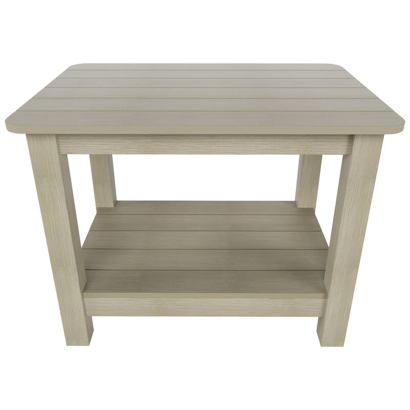 Vineyard HIPS Outdoor Eco-Friendly All Weather Seashell Rocking Adirondack Chairs with Side Table (3-Piece Set)