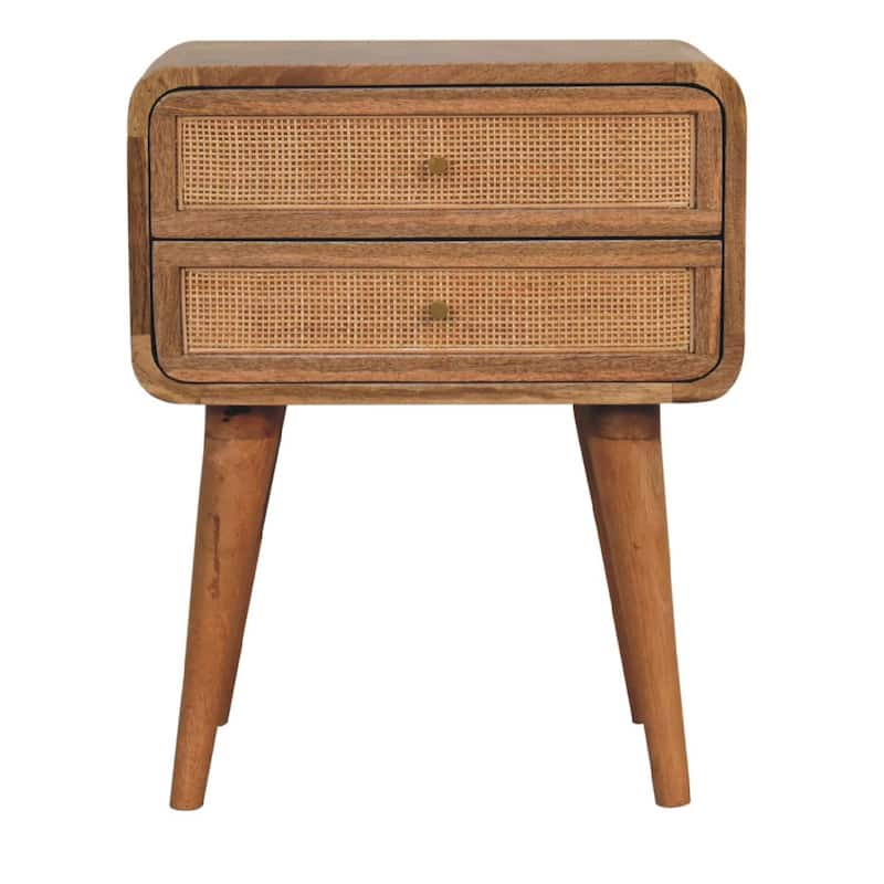 Contemporary Design 2 Drawer Nightstand,Durable And Sturdy