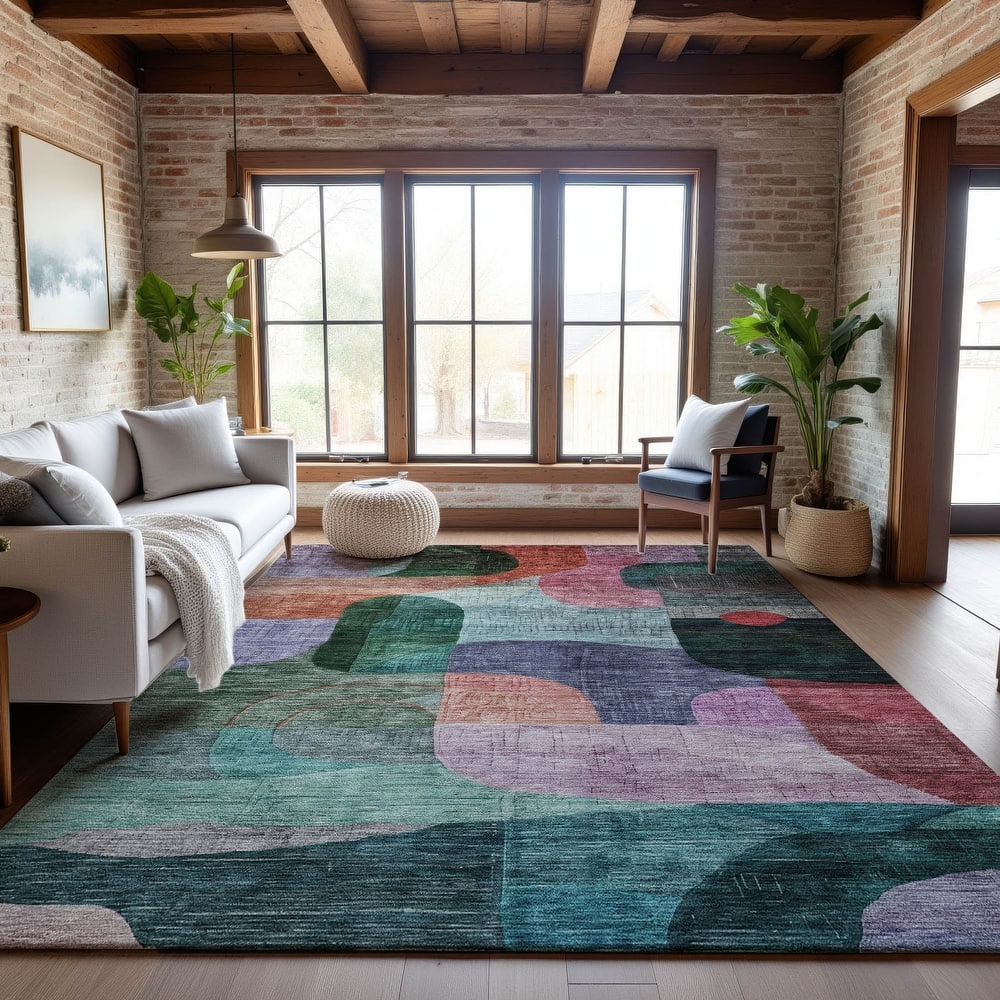 Premium Washable Super Soft Contemporary Abstract Mayfield Rug