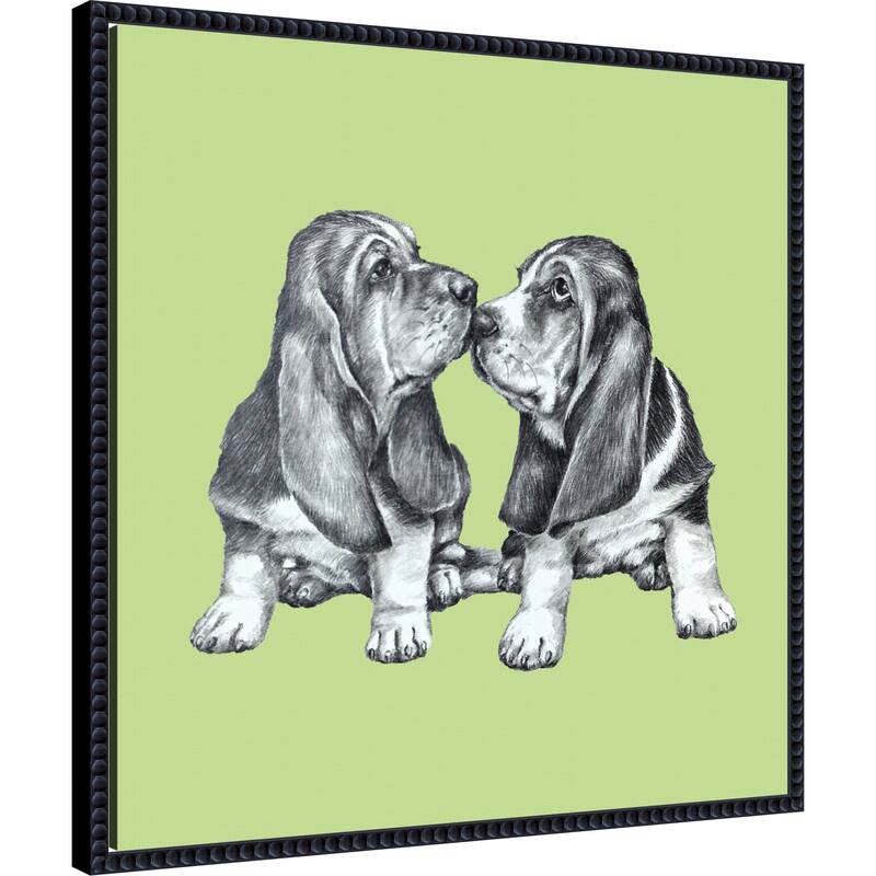 Doggie Hello by Renate Holzner Framed Canvas Wall Art Print