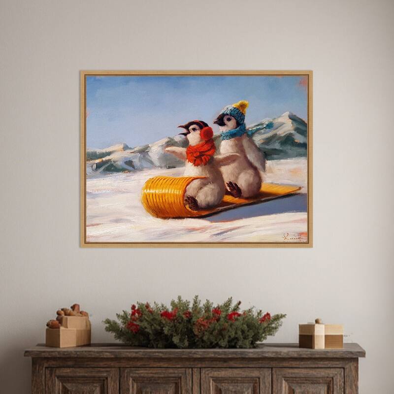 Toboggan by Lucia Heffernan (30 x 23 in.), Framed Canvas Wall Art Print - Sylvie Natural