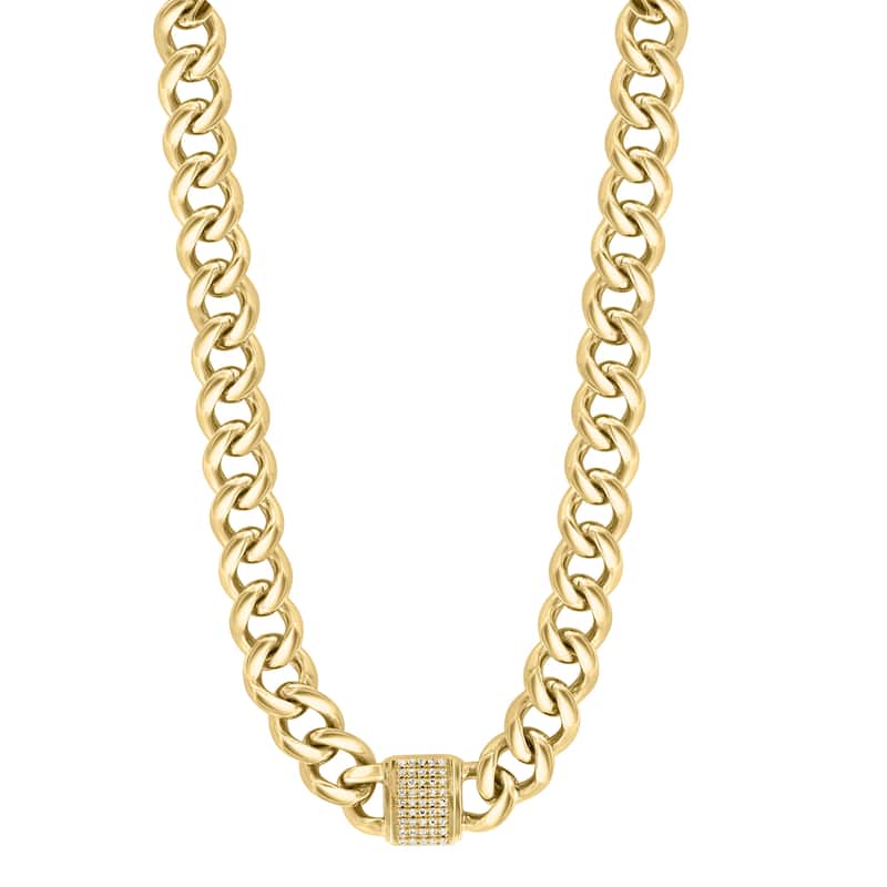 EFFY Men's Gold-Plated 925 Sterling Silver Diamond Chain Necklace