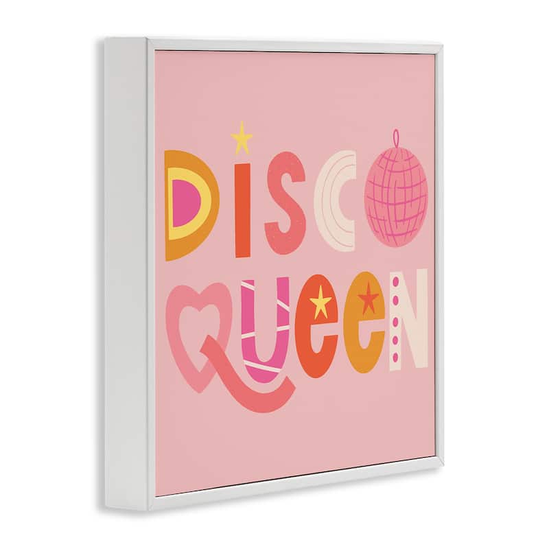 Stupell Disco Queen Pastel Pink Framed Giclee Art Design By Sazerelli Designs