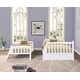 preview thumbnail 4 of 7, White Twin Over Full Solid Wood Bunk Bed with Two Storage Drawers, Removable Ladder, Guard Rails