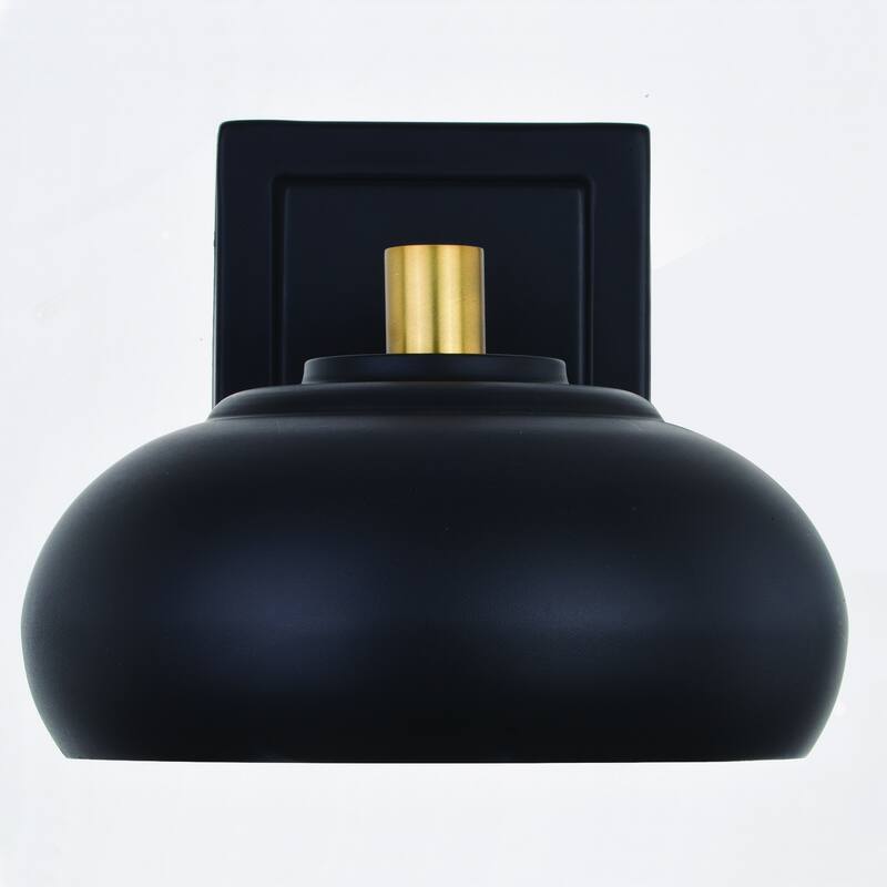 Bathroom Wall Sconce Light - Modern Dome Sconce - Black Brass Wall Lighting Fixture - 7