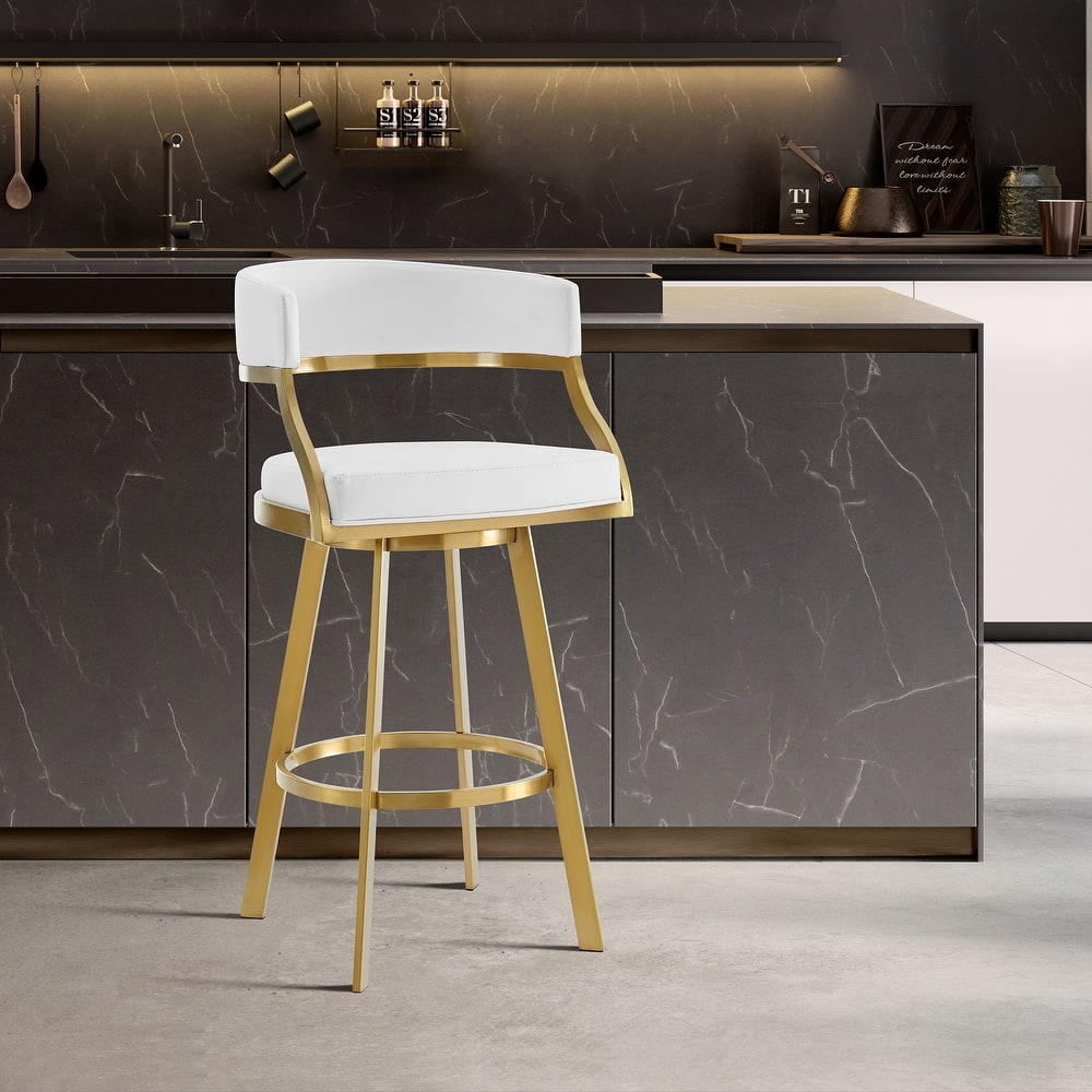 Saturn Modern Swivel Bar Stool, Upholstered Counter Chair with Metal Frame