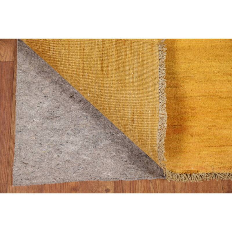 Yellow Gabbeh Oriental Foyer Rug Hand-Knotted Wool Carpet - 3'3"x 3'10"