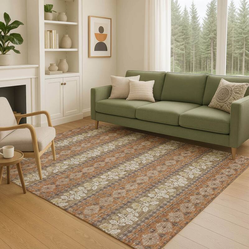 Machine Washable Indoor/ Outdoor Stripe Sochi Chantille Rug