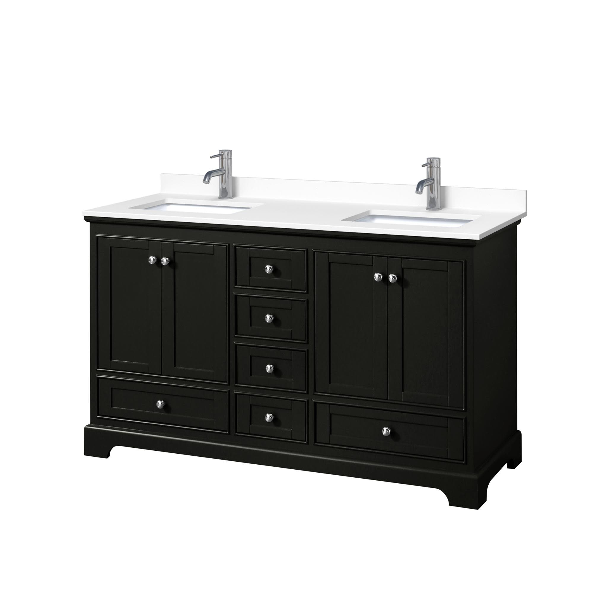 Wyndham Collection Deborah 60" Free Standing Double Basin Vanity Set