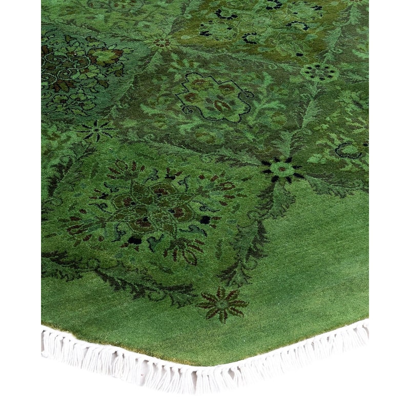 Contemporary Overdyed Wool Hand Knotted Octagon Area Rug - 6' 1" x 6' 1"