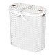 preview thumbnail 6 of 26, Seville Classics Handwoven Lidded Oval Double Laundry Hamper, 22.75" W x 13" L x 24" H