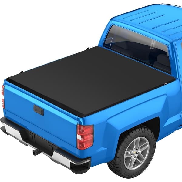 slide 2 of 7, Hard Folding Truck Bed Tonneau Cover Compatiable with Gmc Sierra 1500 Classic&Silverado(2014-2018) 5.8 Ft Short Box w/o Rambox 16 Years and Up