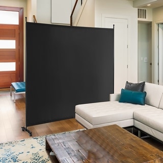 6FT Single Panel Room Divider with Wheels Rolling Privacy Screen
