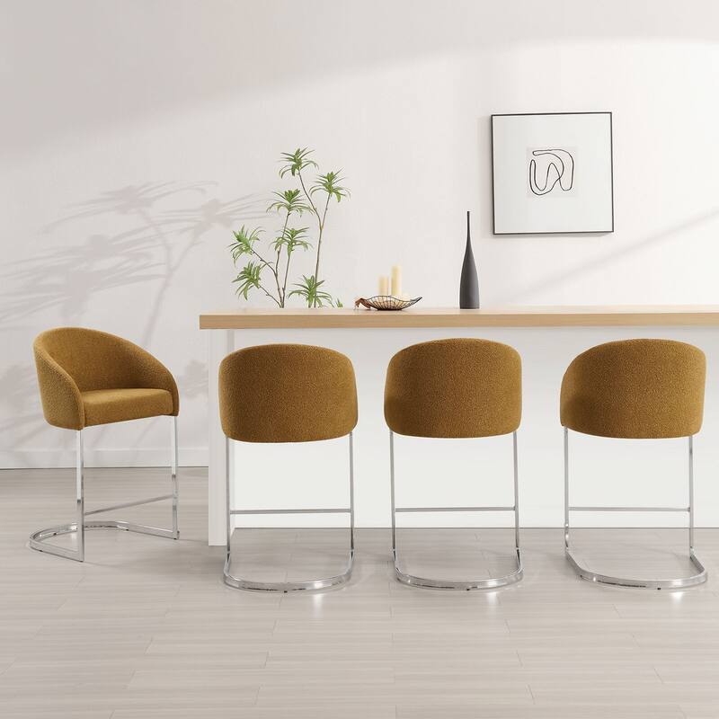 26" Fabric Upholstered Counter Height Bar Stools with Arms - 37" H x 22.4" W x 22" D