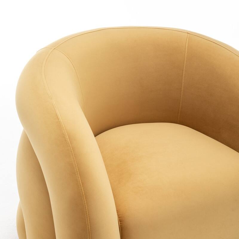 SEYNAR Modern Glam Velvet 360 Degree Swivel Accent Armchair with Tufted Back Set of 2