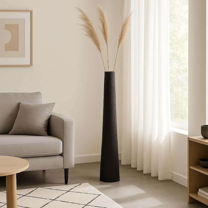 Decorative Vase with Textured Finish - Sculptural Vase for Home Decor